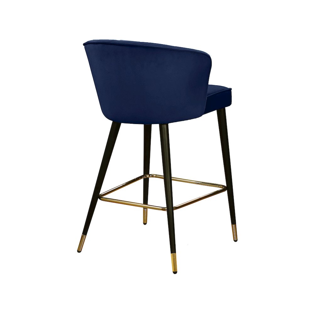Cassie Navy Velvet Stool, Set of 2