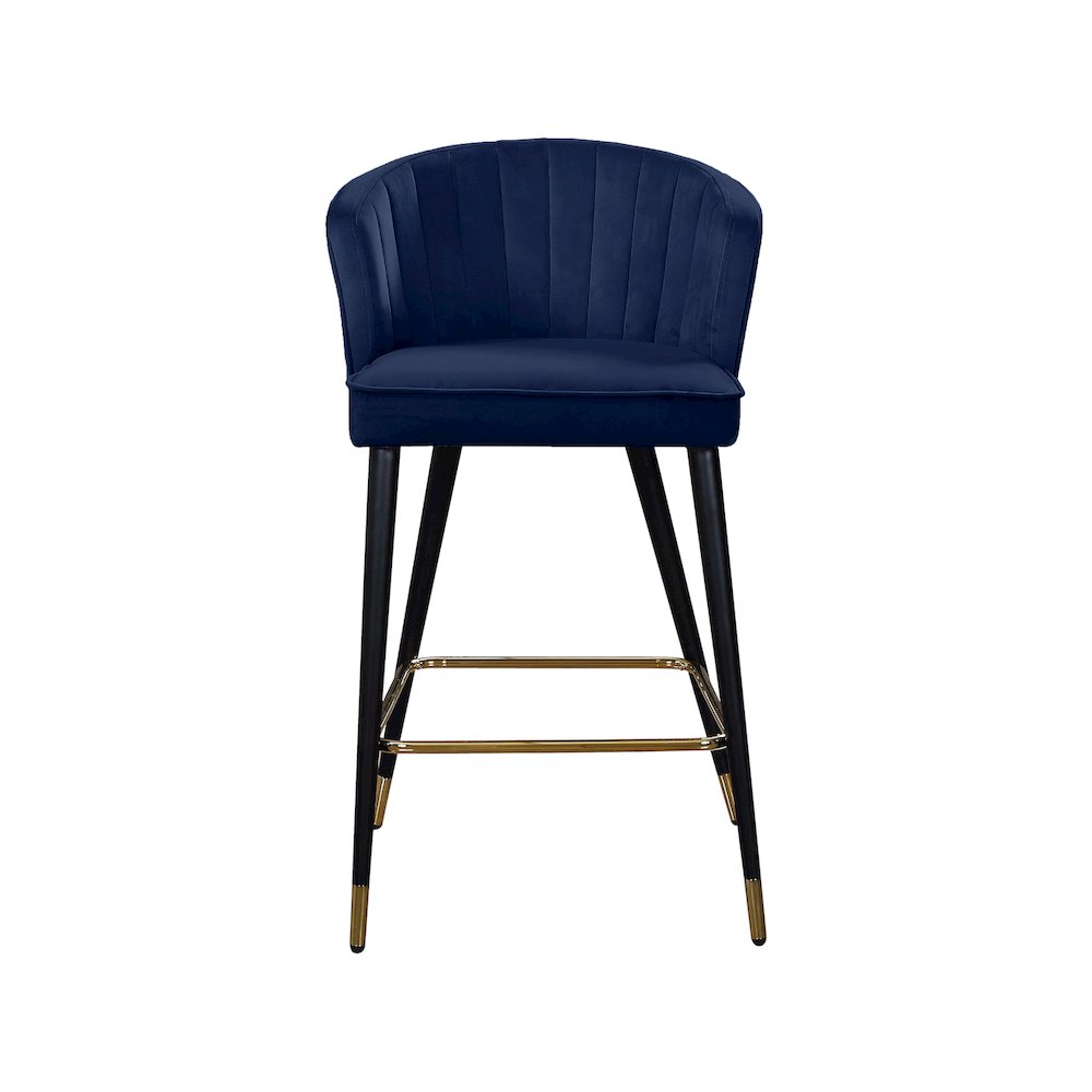 Cassie Navy Velvet Stool, Set of 2