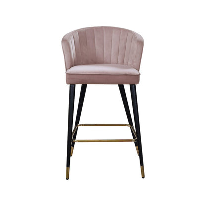 Cassie Pink Velvet Stool, Set of 2