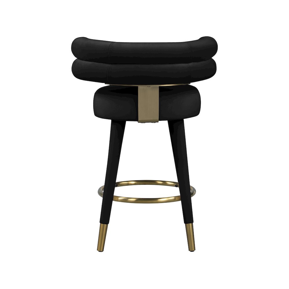 Fitzroy Black Velvet Counter Stool, Set of 2