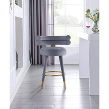 Fitzroy Grey Velvet Counter Stool, Set of 2