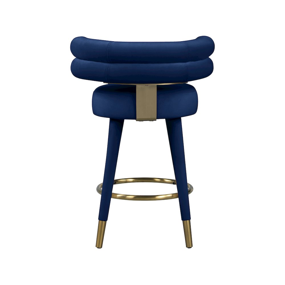 Fitzroy Navy Velvet Counter Stool, Set of 2