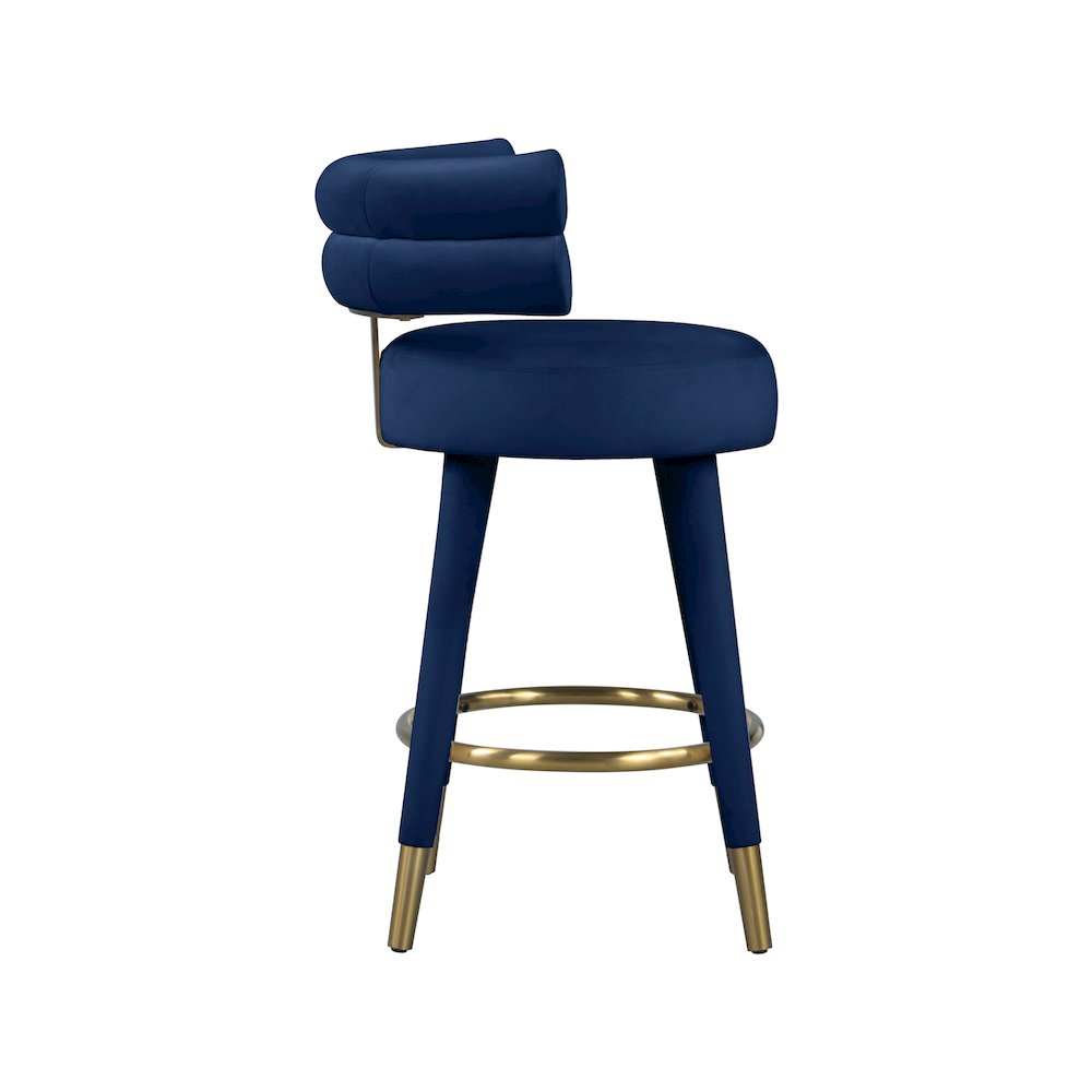 Fitzroy Navy Velvet Counter Stool, Set of 2