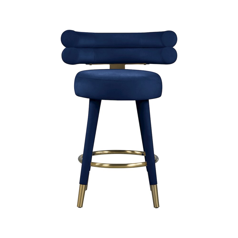 Fitzroy Navy Velvet Counter Stool, Set of 2