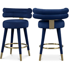 Fitzroy Navy Velvet Counter Stool, Set of 2