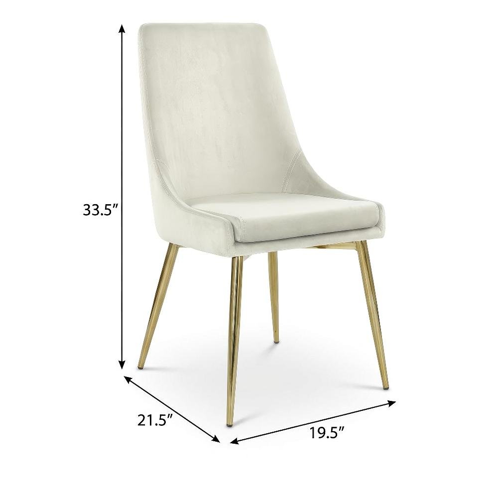 Gold Velvet 2-Piece Dining Chair Set with Contemporary Design and Cushioned Seat