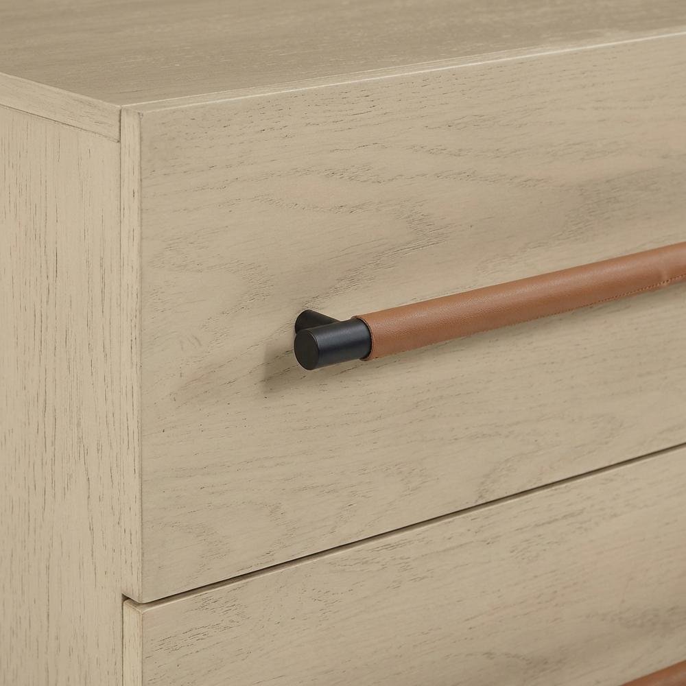 Leather Nightstand with Contemporary Finish