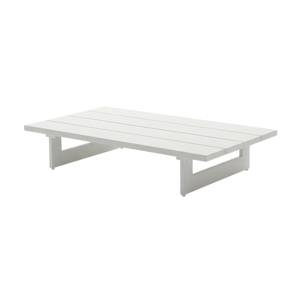 White Outdoor Patio Coffee Table With Contemporary Style And Durable Finish