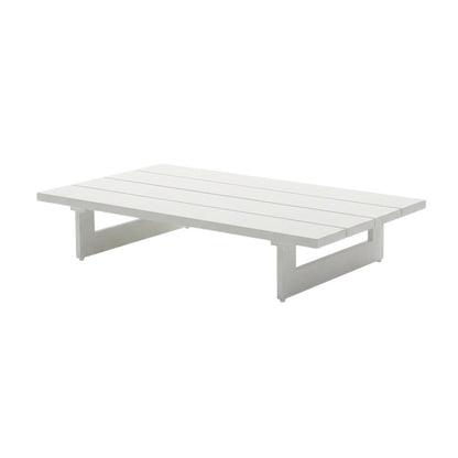 White Outdoor Patio Coffee Table With Contemporary Style And Durable Finish