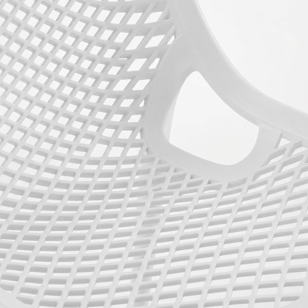 Contemporary White Outdoor Patio Dining Chairs Set Of 4 With Anti-Uv Finish