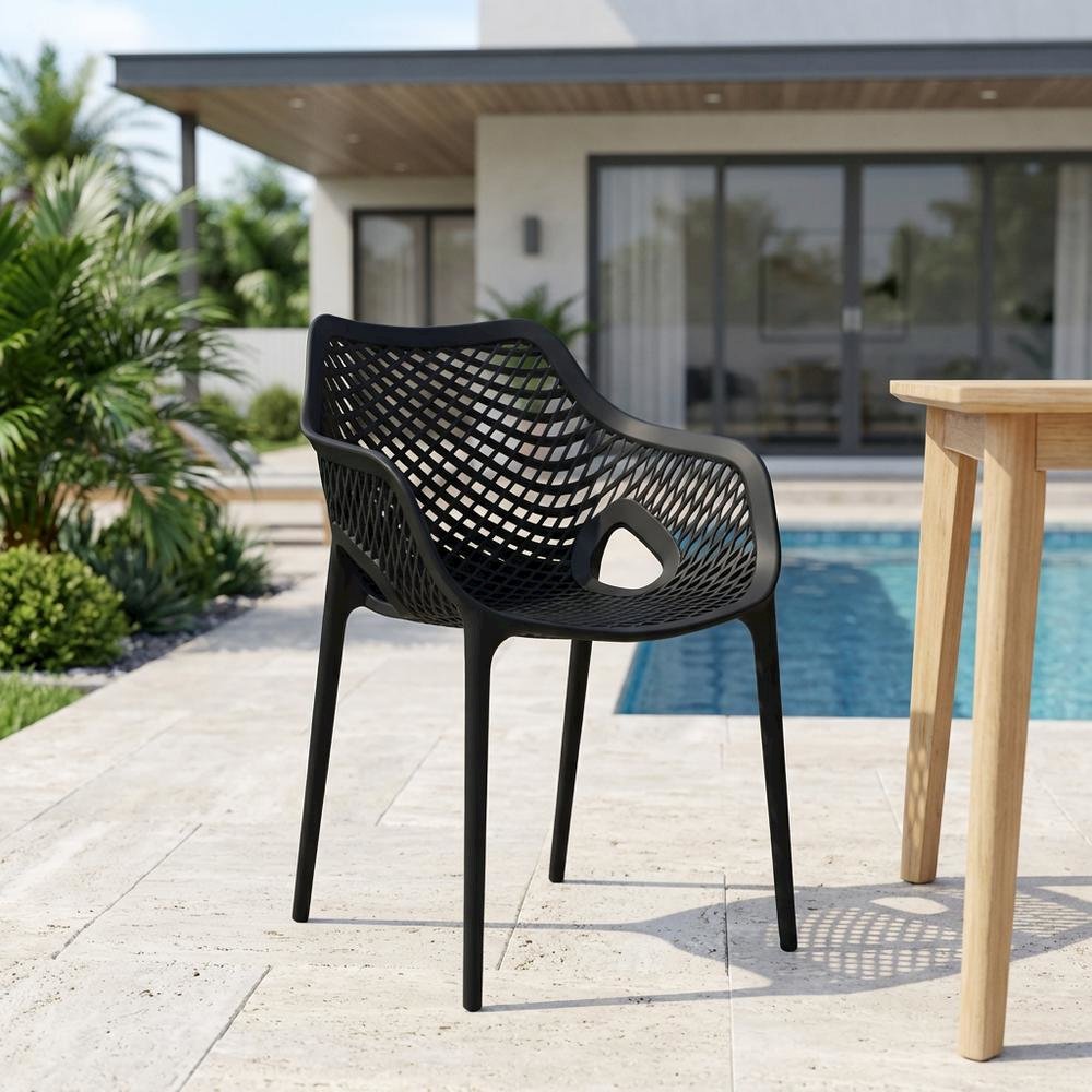 Outdoor Patio Dining Chairs Set Of 4 With Anti-Uv Finish And Contemporary Style