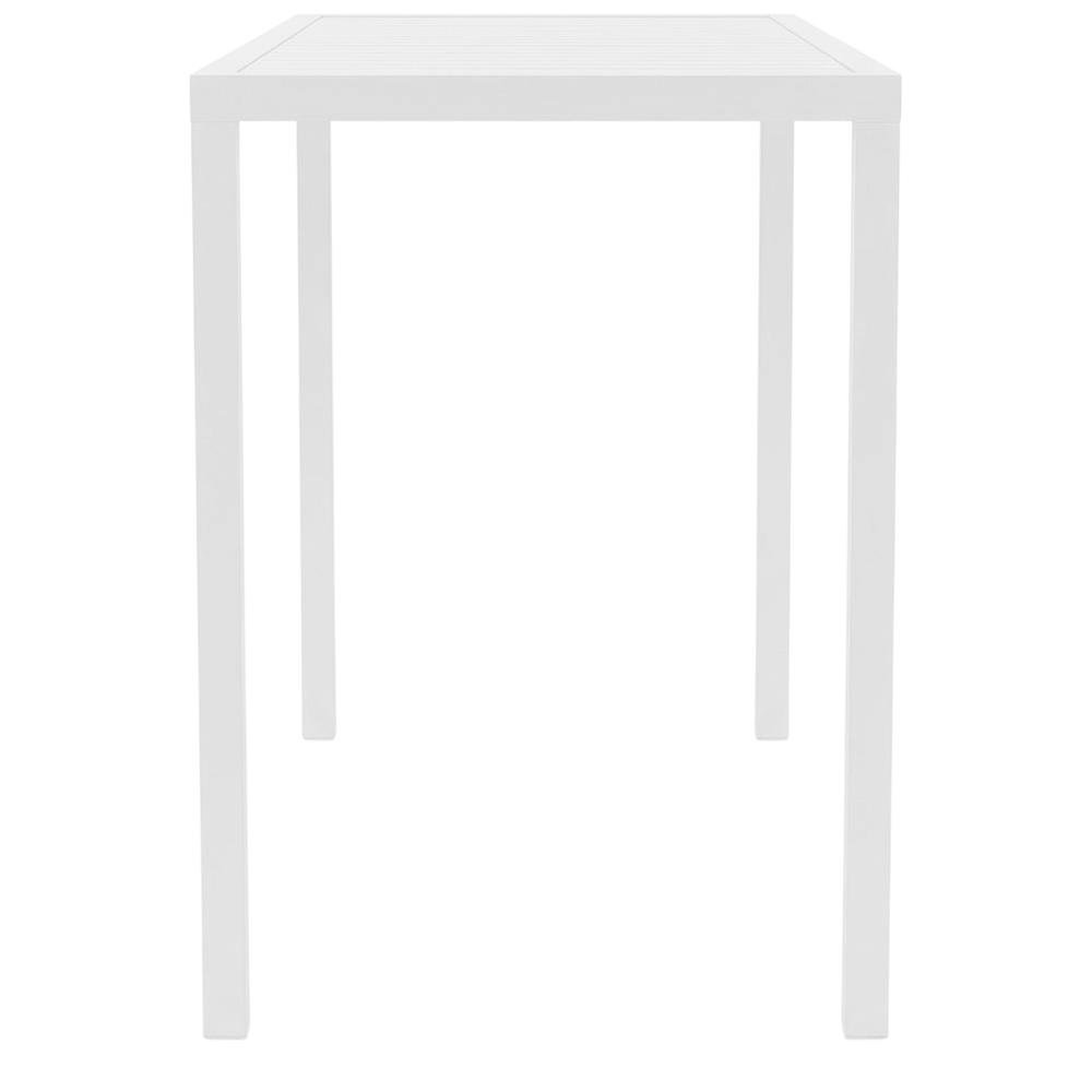 White Outdoor Patio Rectangle Bar Table With Contemporary Style