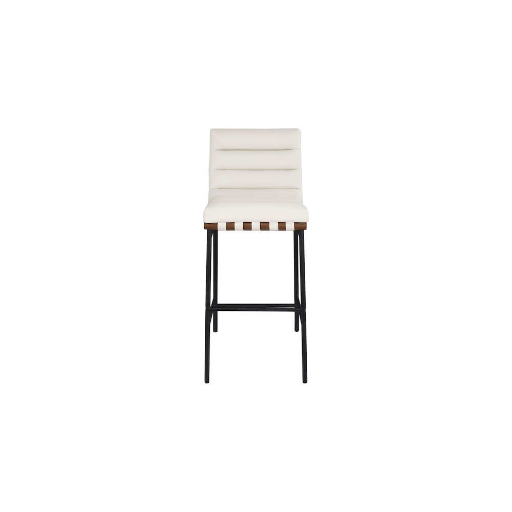 Burke Cream Vegan Leather Bar Stool