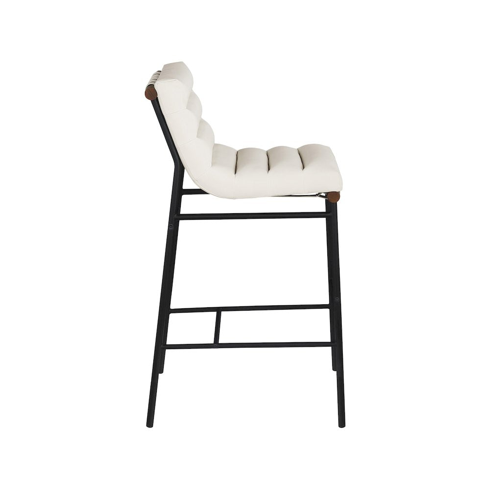 Burke Cream Vegan Leather Bar Stool