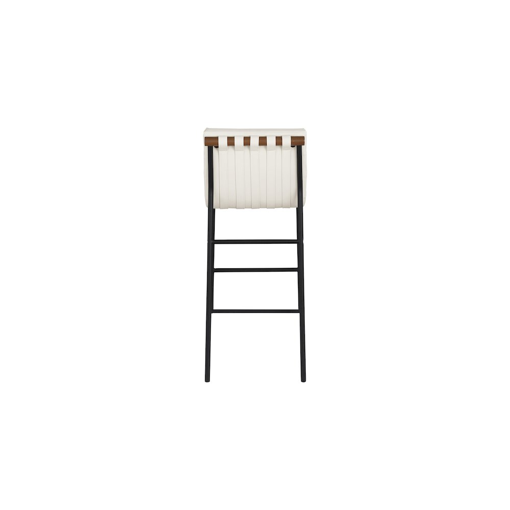 Burke Cream Vegan Leather Bar Stool