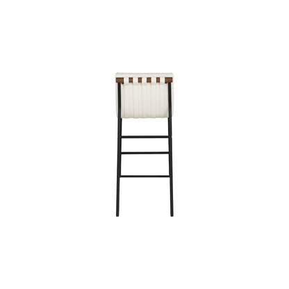 Burke Cream Vegan Leather Bar Stool