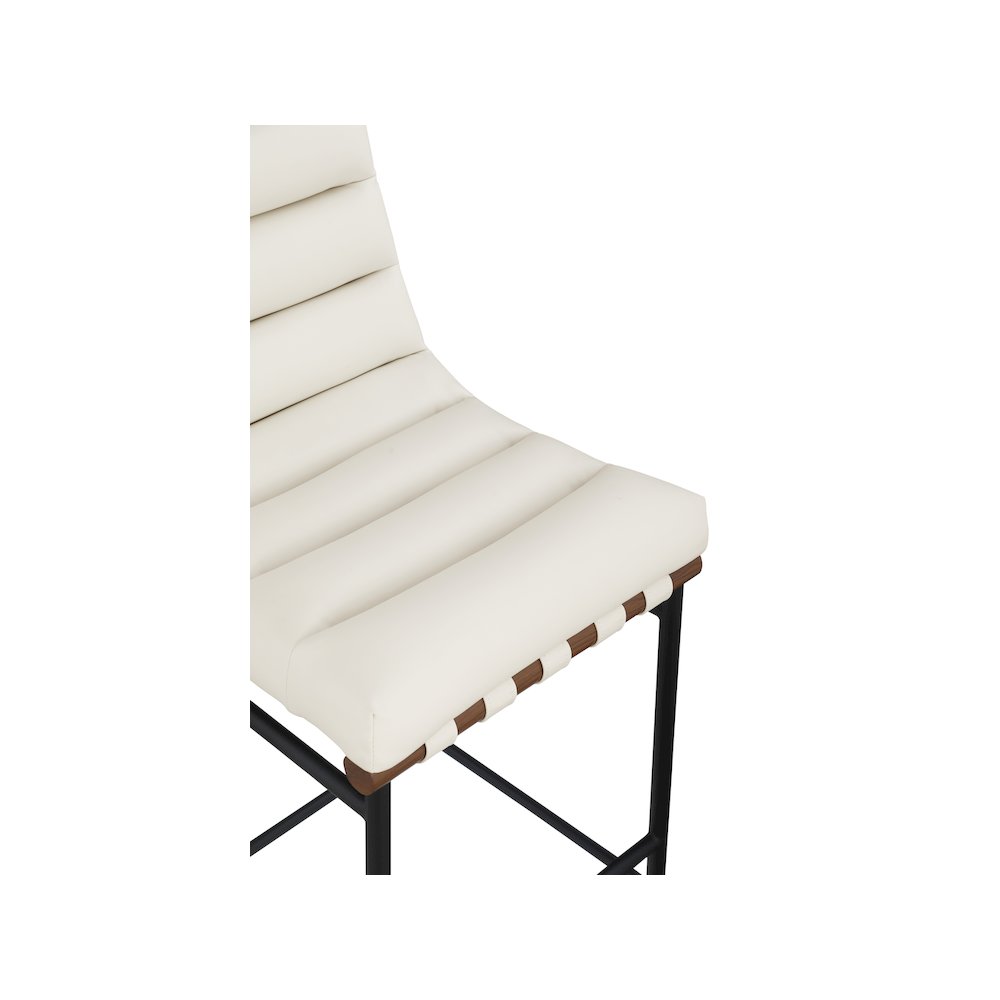Burke Cream Vegan Leather Bar Stool