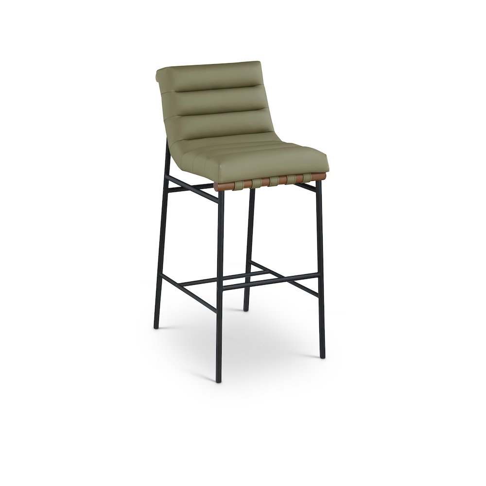 Burke Olive Green Vegan Leather Bar Stool