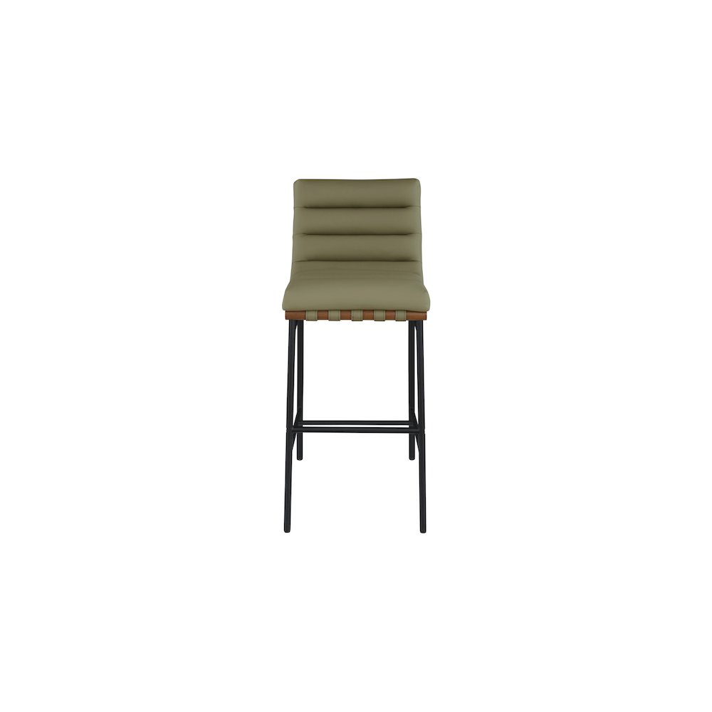 Burke Olive Green Vegan Leather Bar Stool