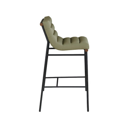Burke Olive Green Vegan Leather Bar Stool