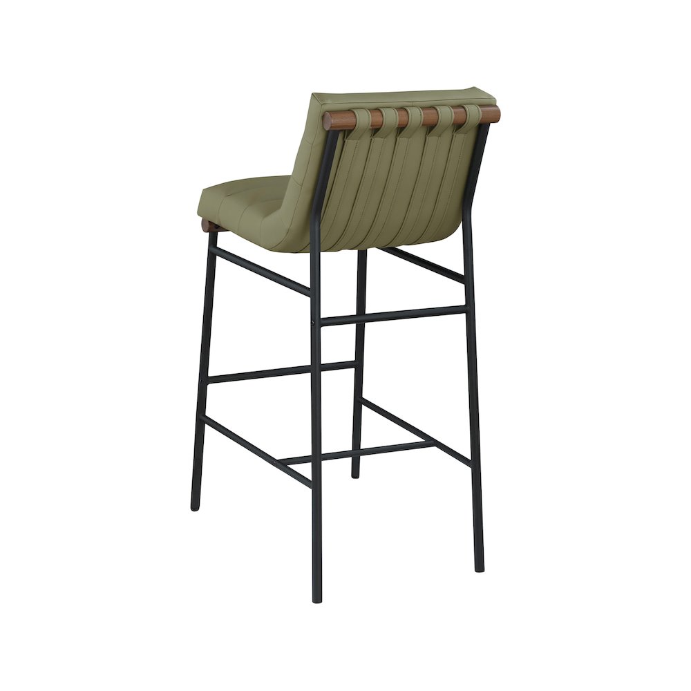 Burke Olive Green Vegan Leather Bar Stool