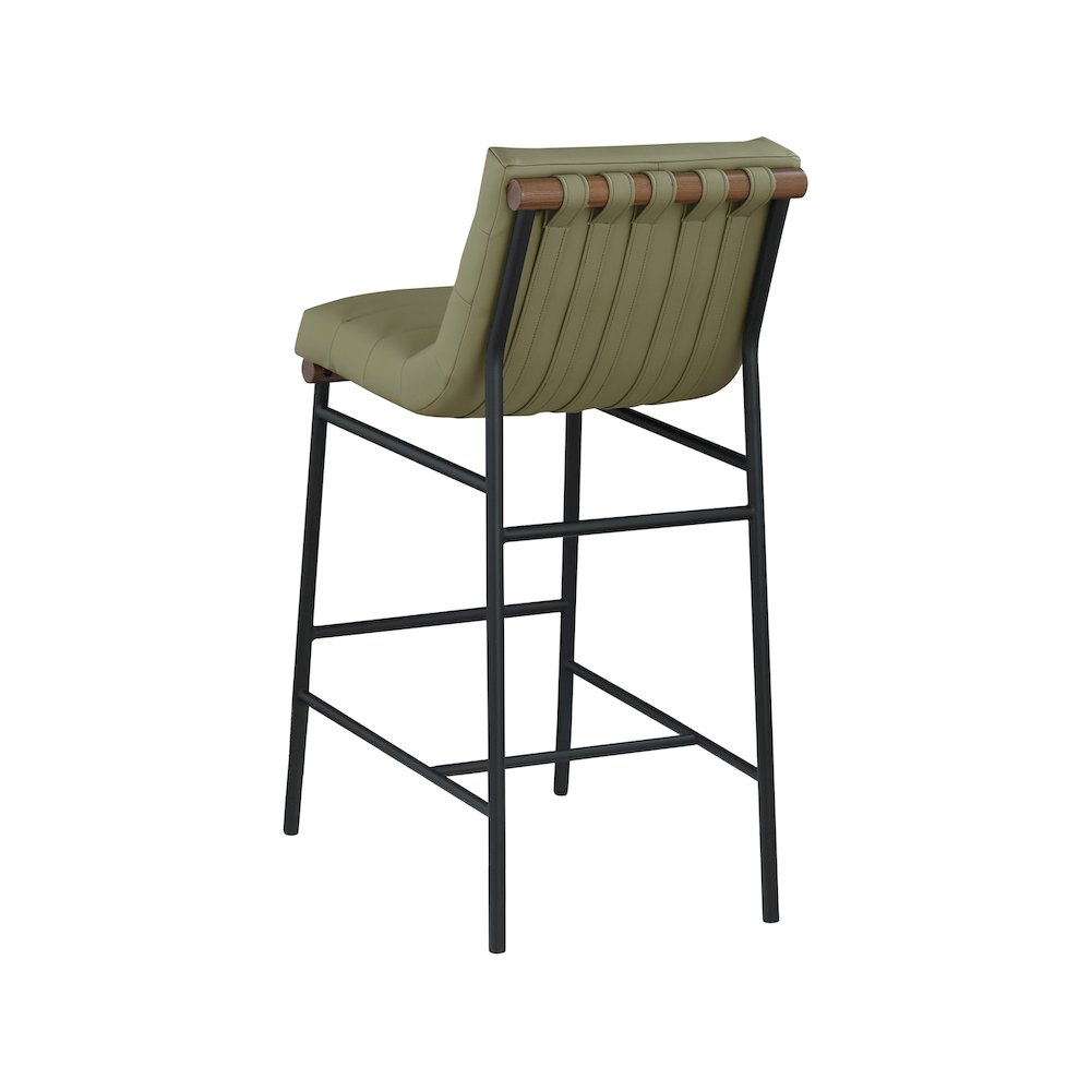 Burke Olive Green Vegan Leather Bar Stool