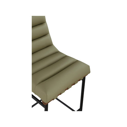 Burke Olive Green Vegan Leather Bar Stool