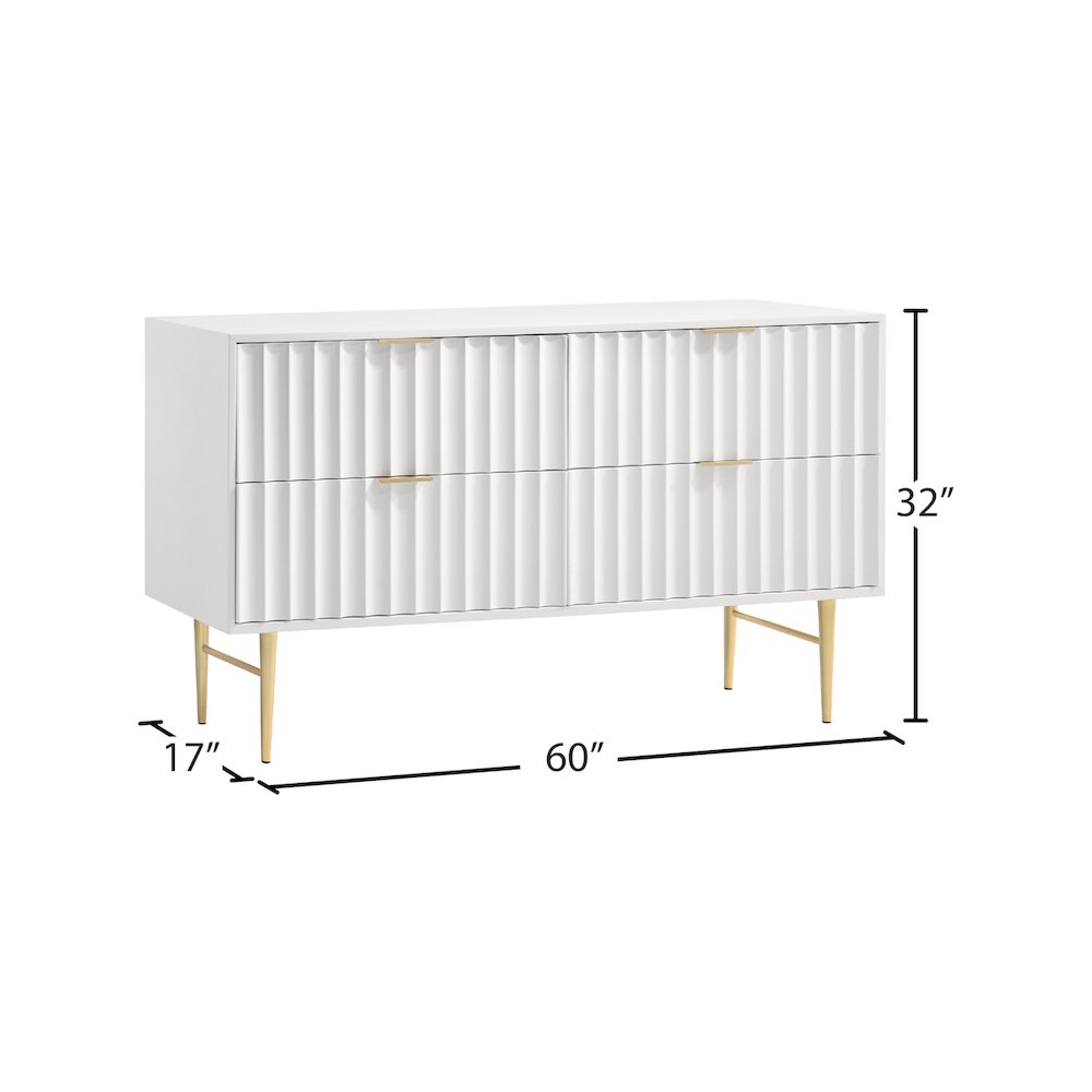Modernist White Gloss Dresser