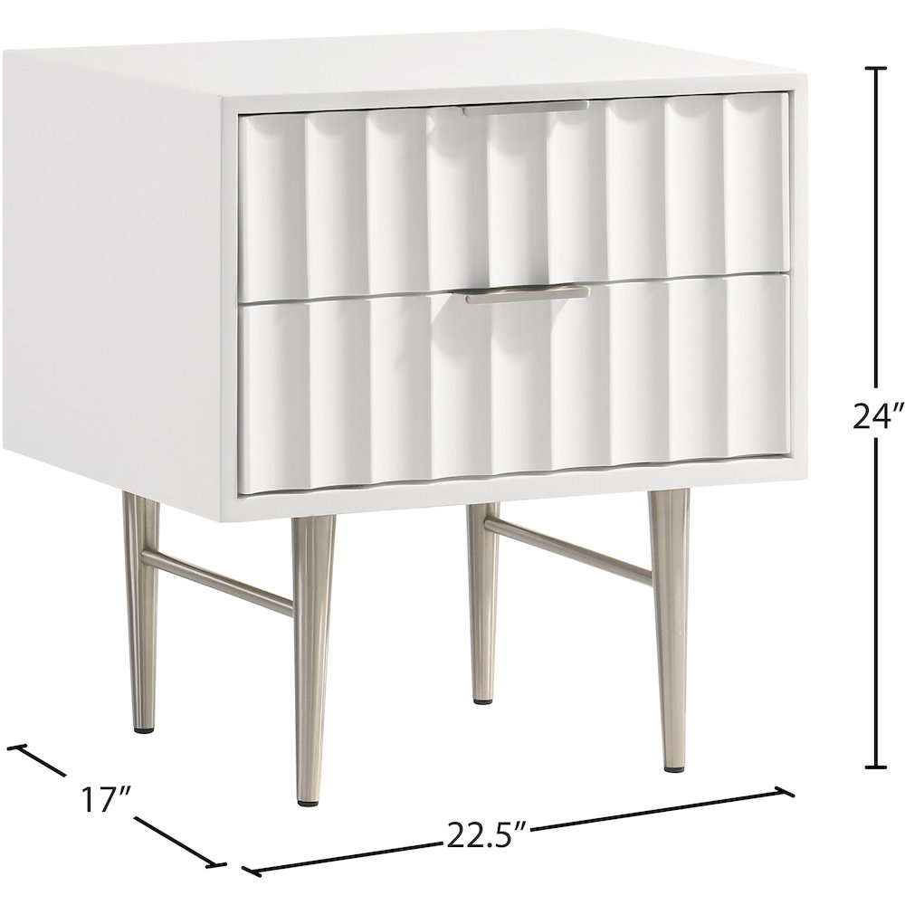 Modernist White Gloss Night Stand