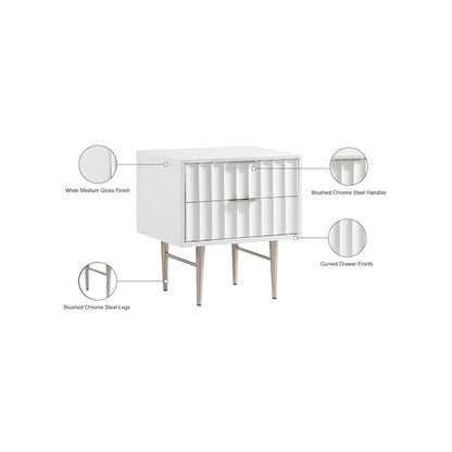 Modernist White Gloss Night Stand