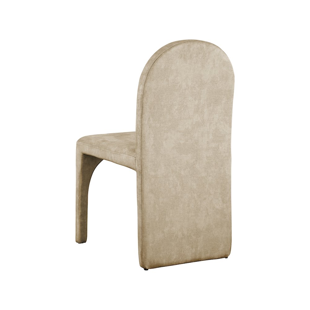 Summer Beige Velvet Dining Side Chair, Set of 2