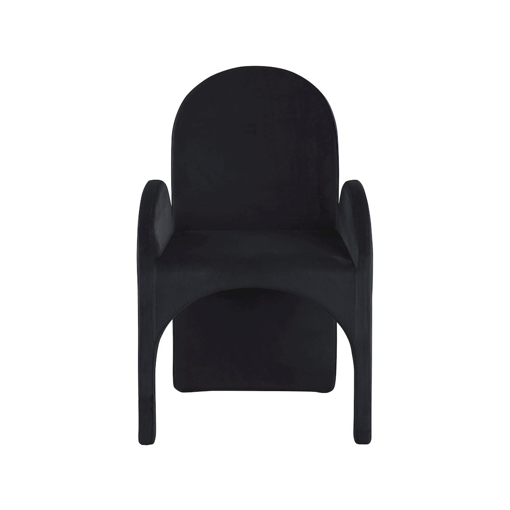 Summer Black Velvet Dining Arm Chair, Set of 2