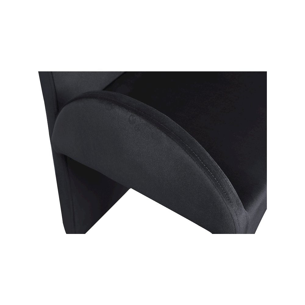 Summer Black Velvet Dining Arm Chair, Set of 2