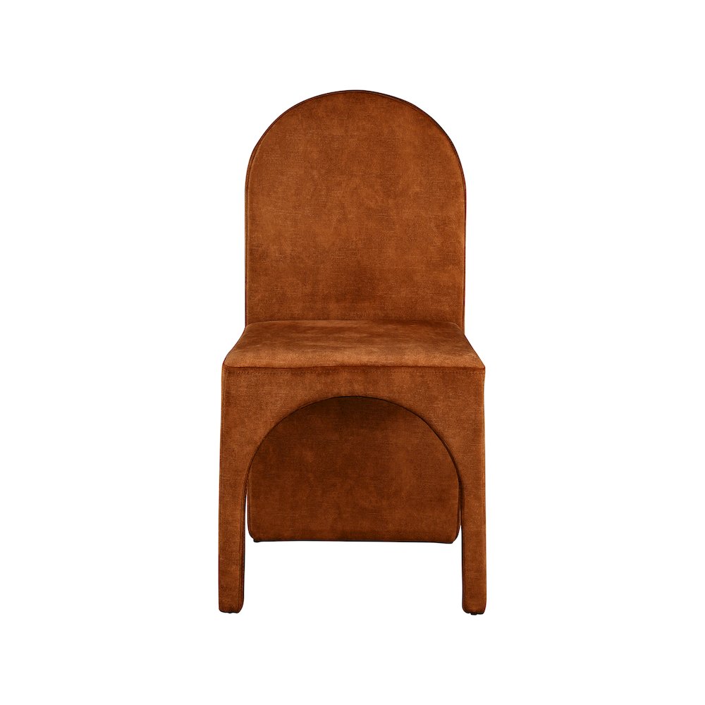 Summer Cognac Velvet Dining Side Chair, Set of 2