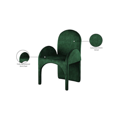 Summer Green Velvet Dining Arm Chair, Set of 2