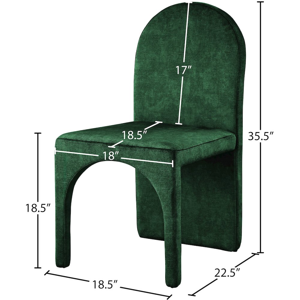 Summer Green Velvet Dining Side Chair, Set of 2