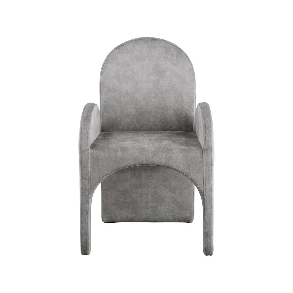 Summer Grey Velvet Dining Arm Chair, Set of 2