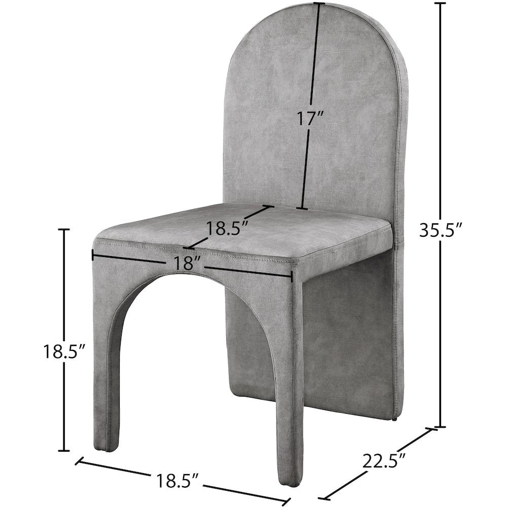 Summer Grey Velvet Dining Side Chair, Set of 2