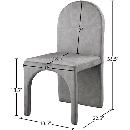 Summer Grey Velvet Dining Side Chair, Set of 2