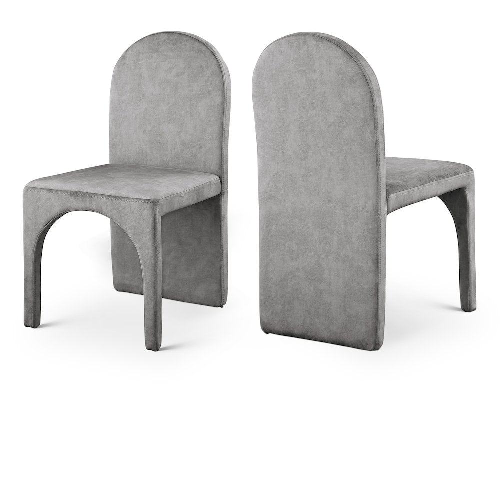 Summer Grey Velvet Dining Side Chair, Set of 2