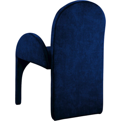 Summer Navy Velvet Dining Arm Chair, Set of 2