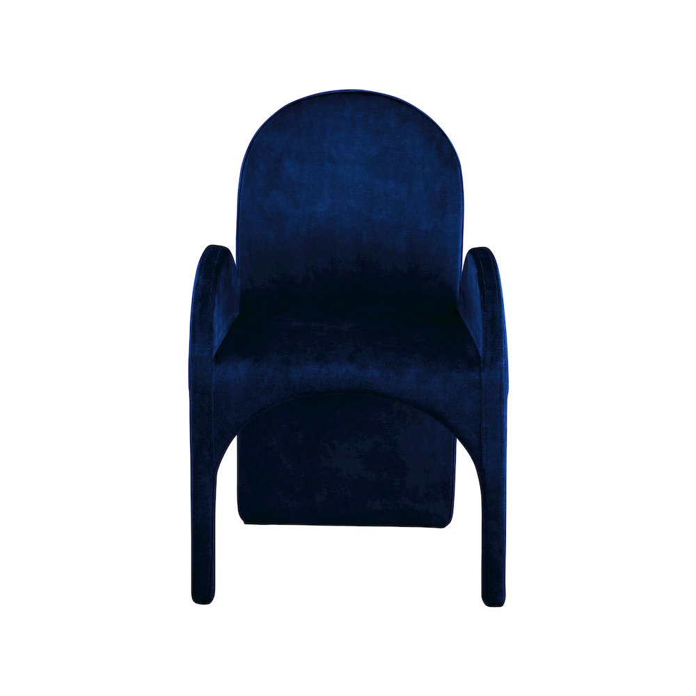 Summer Navy Velvet Dining Arm Chair, Set of 2