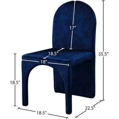 Summer Navy Velvet Dining Side Chair, Set of 2