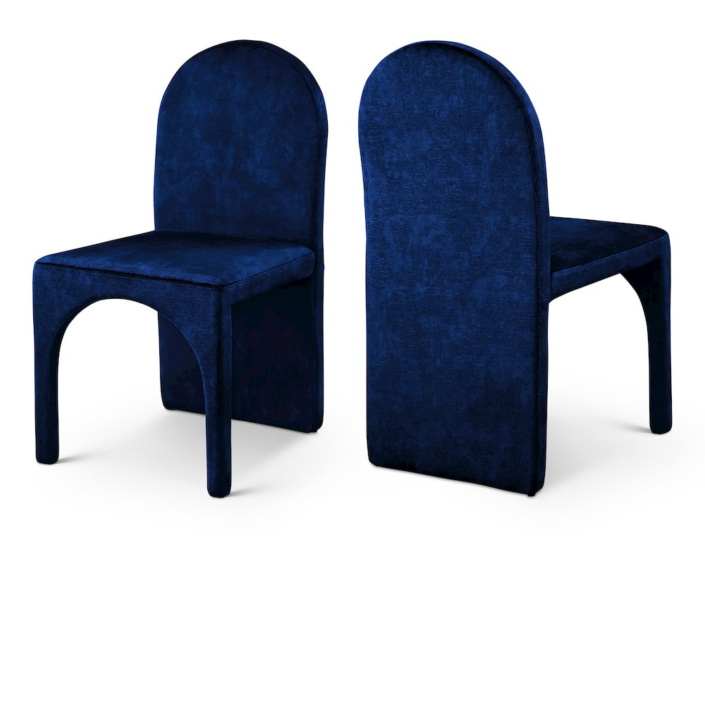 Summer Navy Velvet Dining Side Chair, Set of 2