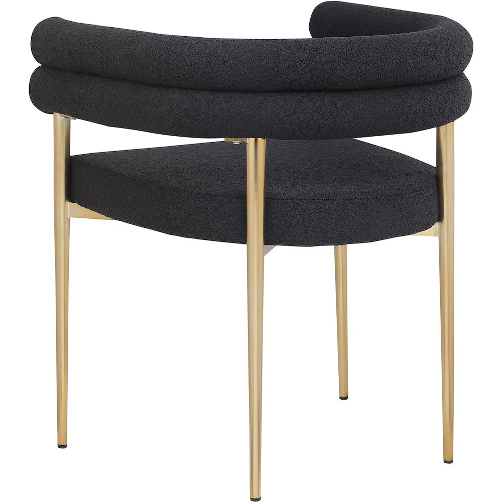 Brielle Black Boucle Fabric Dining Chair, Set of 2
