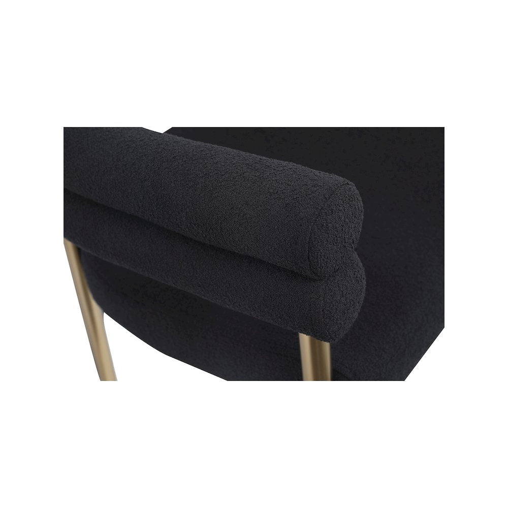 Brielle Black Boucle Fabric Dining Chair, Set of 2