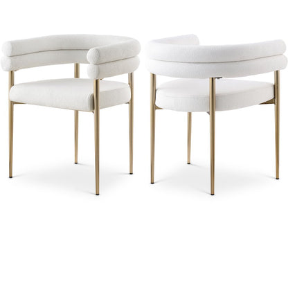 Brielle Cream Boucle Fabric Dining Chair, Set of 2