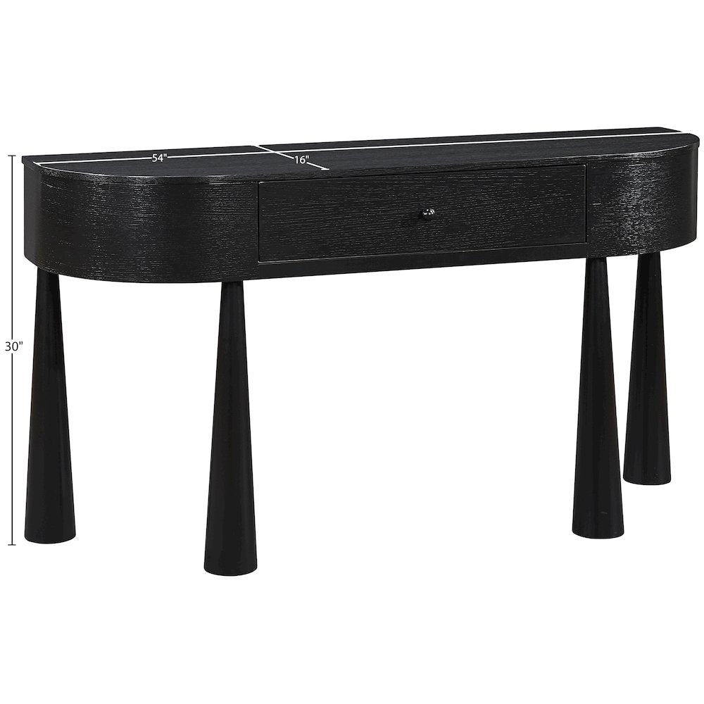 Oasis Black Acacia Veneer And Solid Wood Console Table