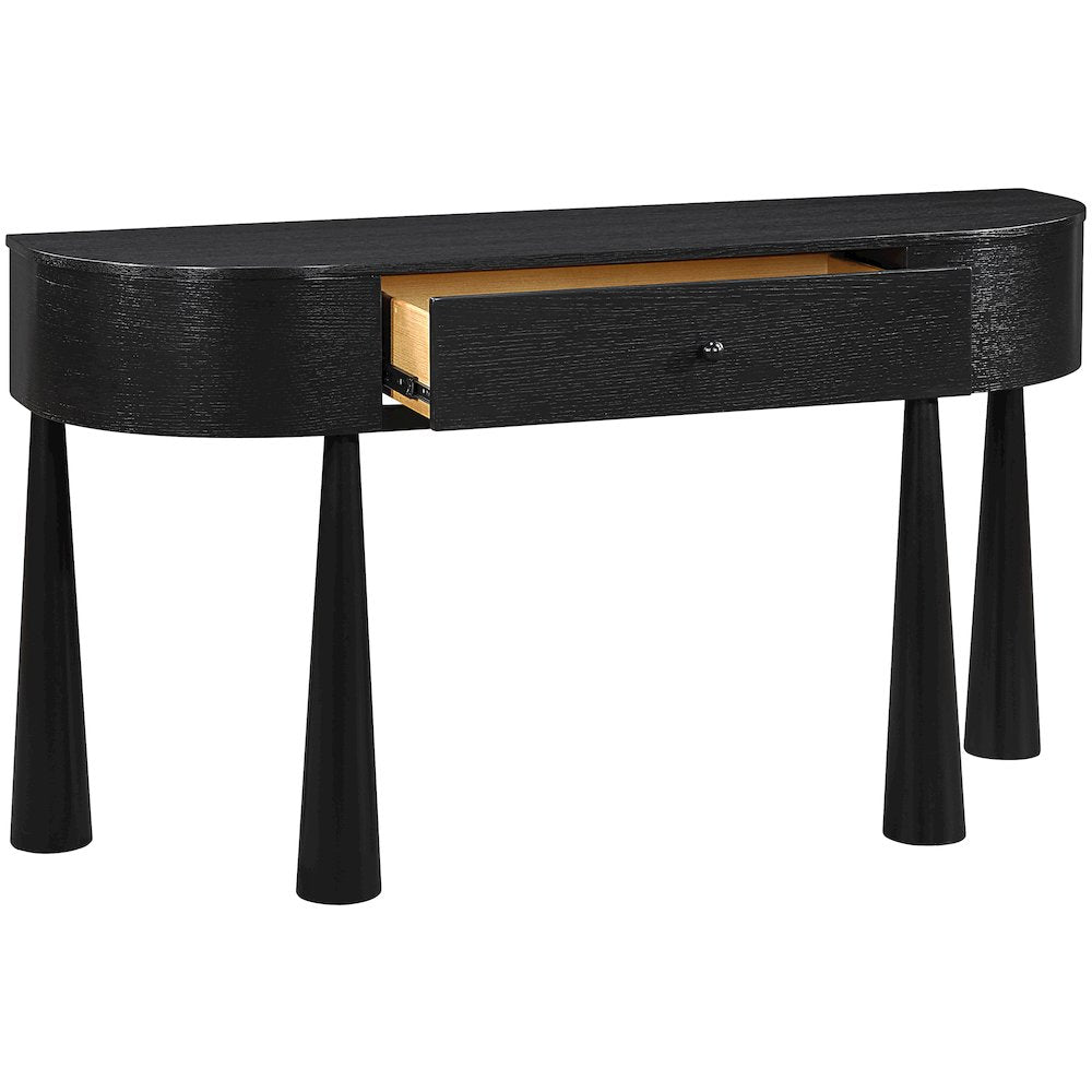 Oasis Black Acacia Veneer And Solid Wood Console Table