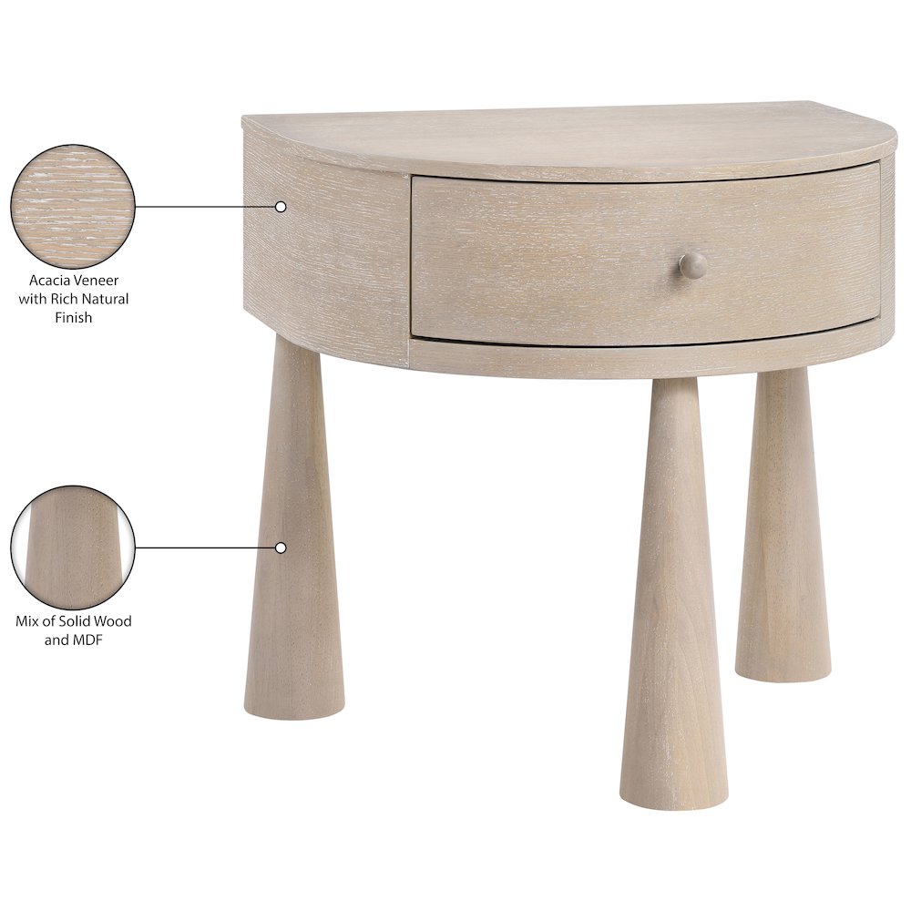Oasis Natural Acacia Veneer And Solid Wood Night Stand